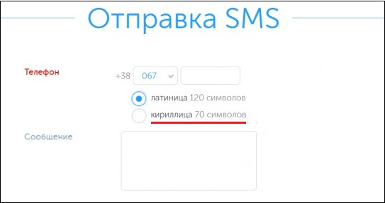 SMS 70 кирилица