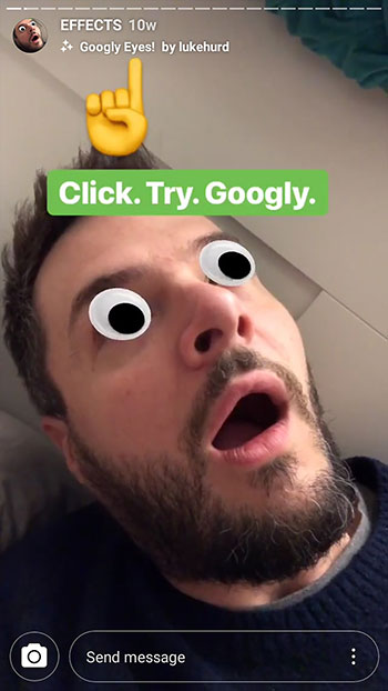 как да добавите нови маски към instagram - кръгли очи