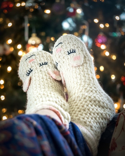 идеи за есенни снимки за инстаграм - плетени чорапи